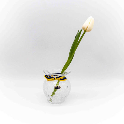 Vintage Vase "Craquelé" von Karin Hammar für Stockholms Glassbruk