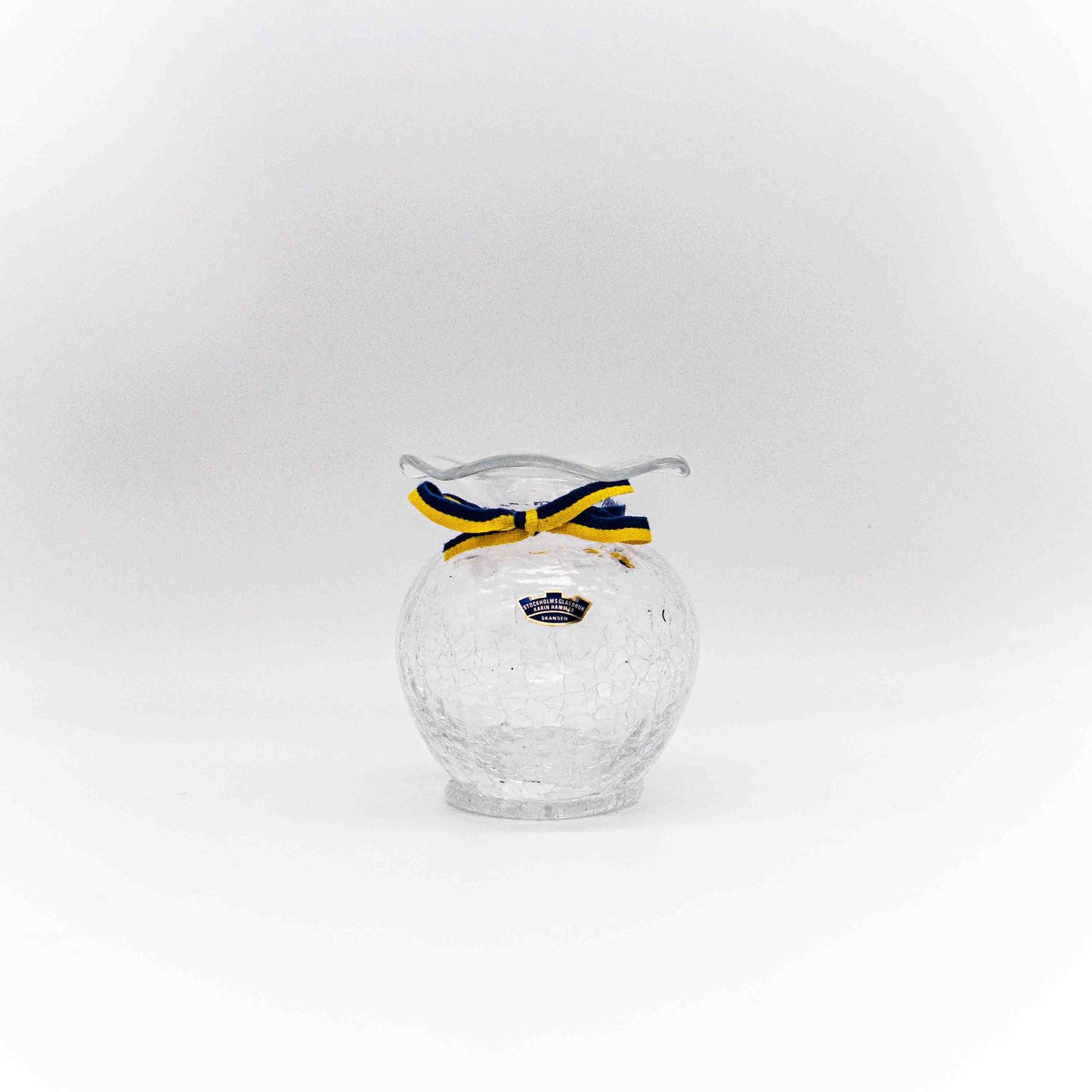 Vintage Vase "Craquelé" von Karin Hammar für Stockholms Glassbruk