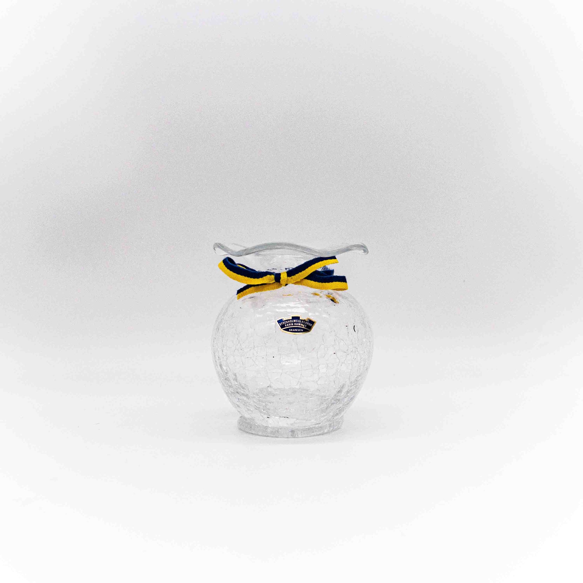 Vintage Vase "Craquelé" von Karin Hammar für Stockholms Glassbruk