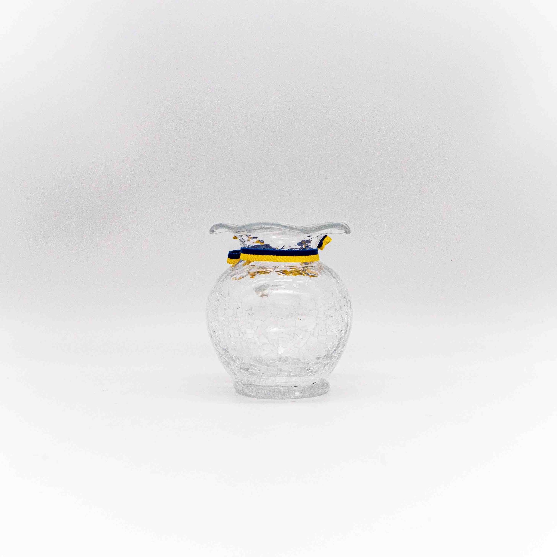 Vintage Vase "Craquelé" von Karin Hammar für Stockholms Glassbruk