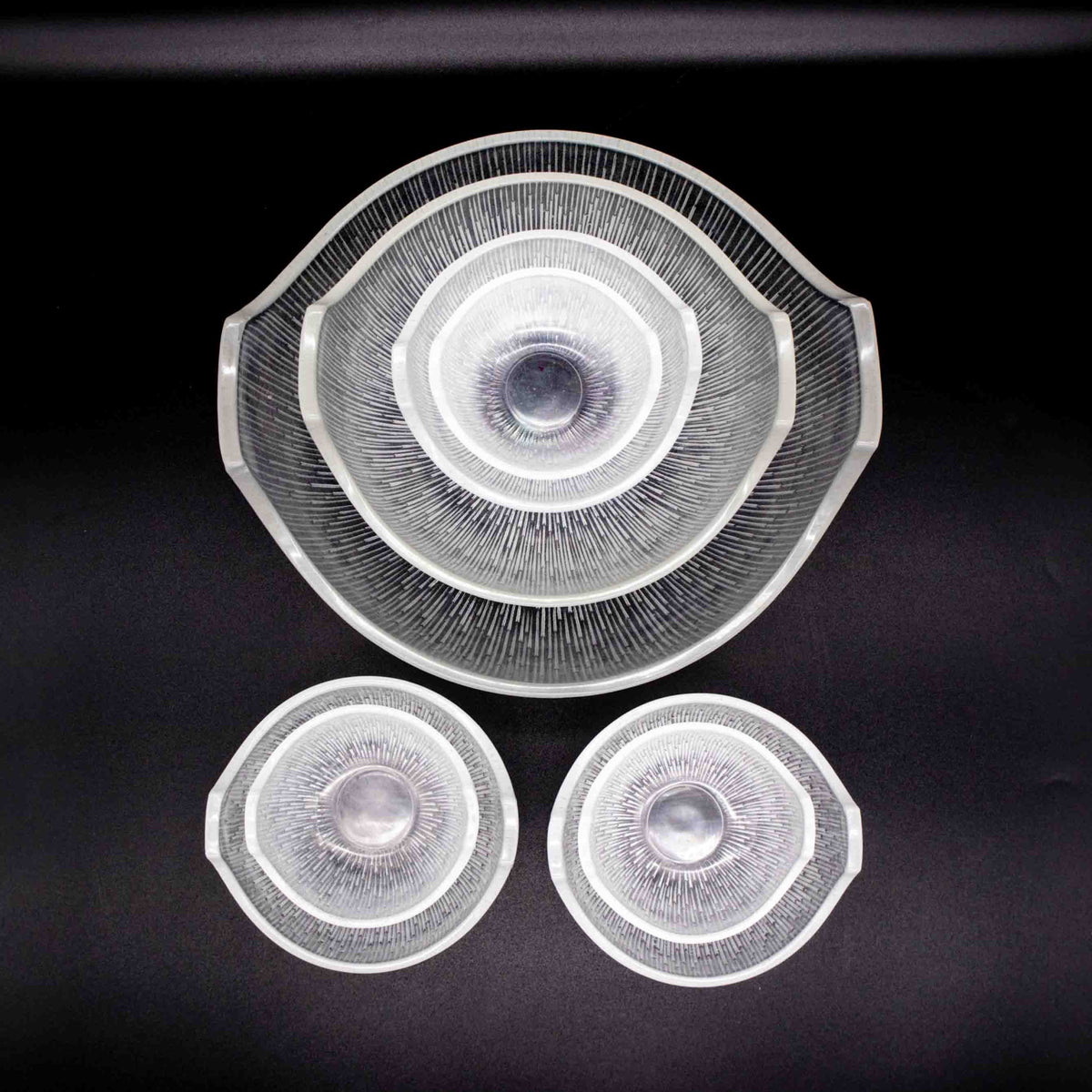 Großes 8er Schüssel Set von Hoya Crystal, Vogelperspektive
