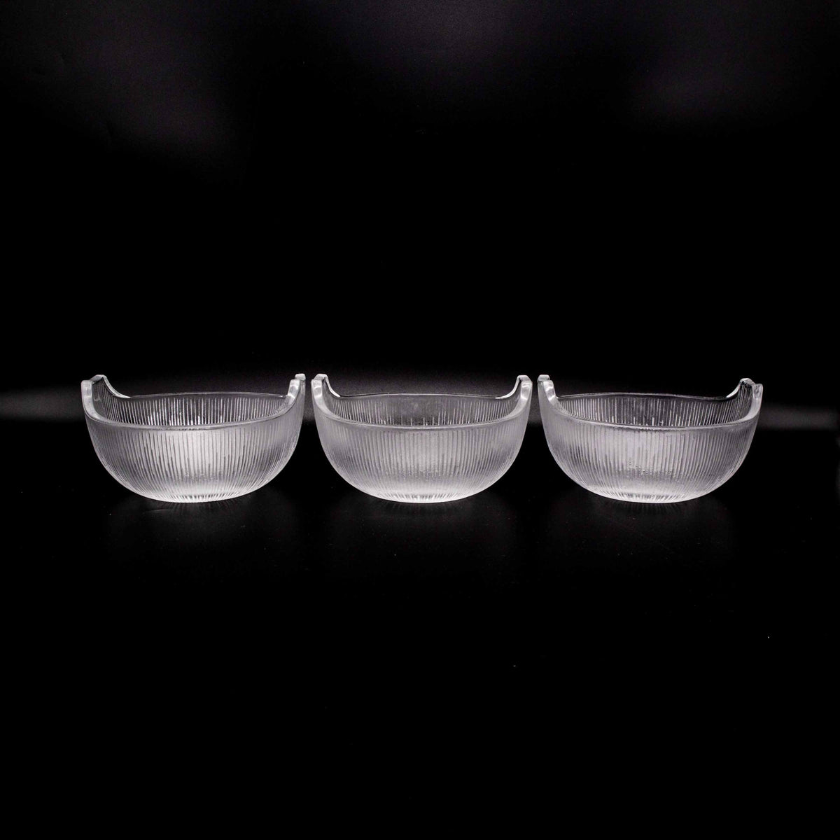 Großes 8er Schüssel Set von Hoya Crystal, Einzelansicht 3 mittlere Schüsseln, Vorderseite