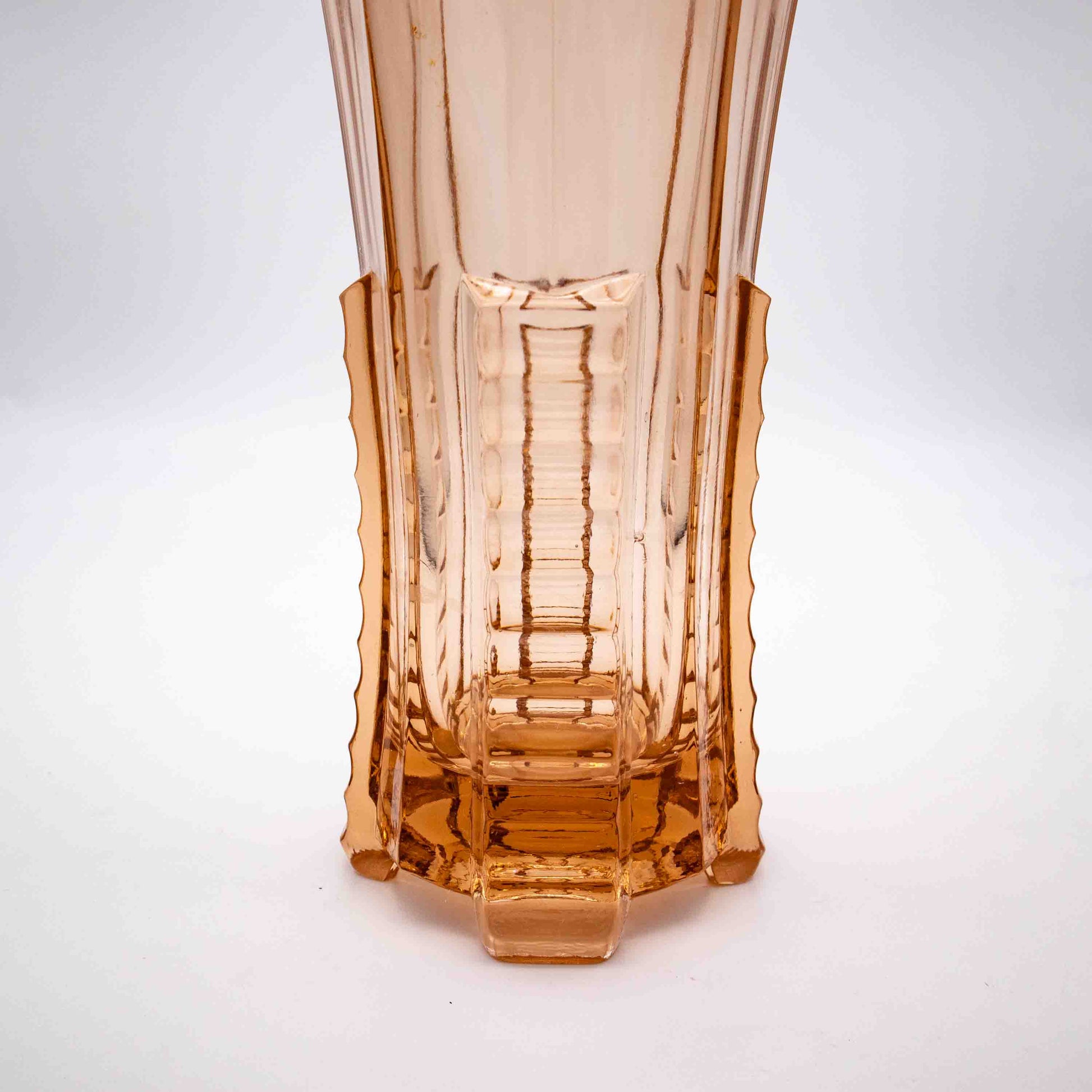 Vintage Art Déco Vase aus Rosalinglas