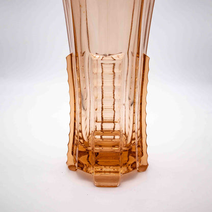Vintage Art Déco Vase aus Rosalinglas