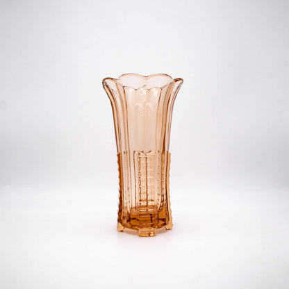 Vintage Art Déco Vase aus Rosalinglas
