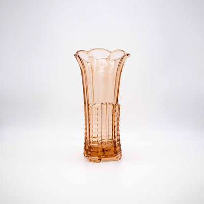 Vintage Art Déco Vase aus Rosalinglas