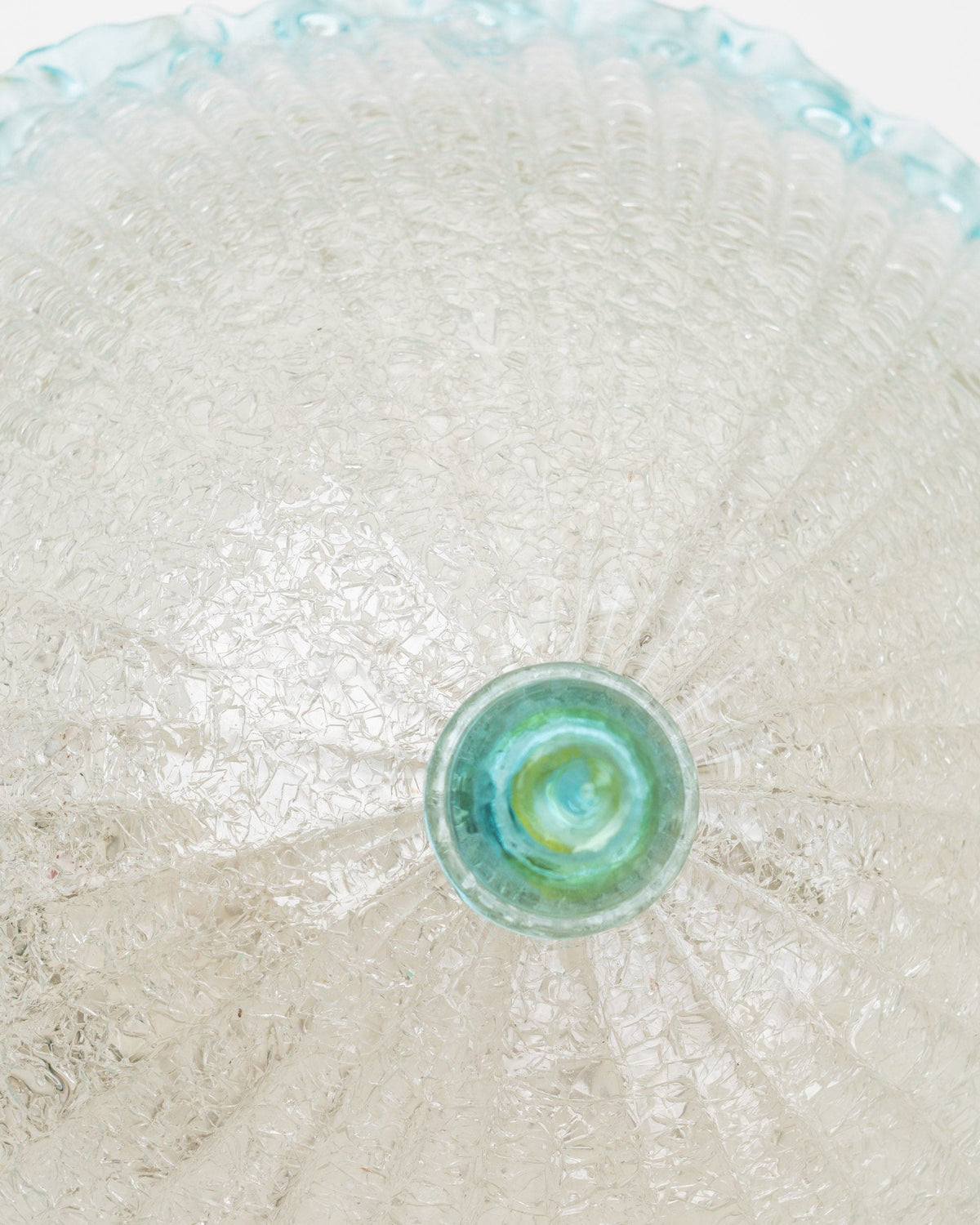 Vintage Deckenlampe Barovier e Toso hellblau transparent Glas Hollywood Regency