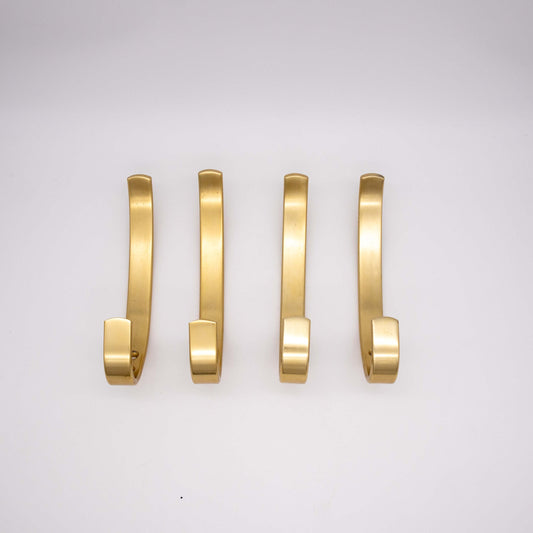 Set von 4 Vintage Kleiderhaken aus Aluminium