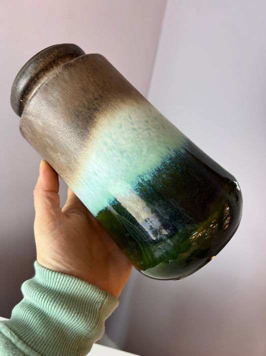 Vintage Vase 549-27 grün braun von Scheurich West Germany