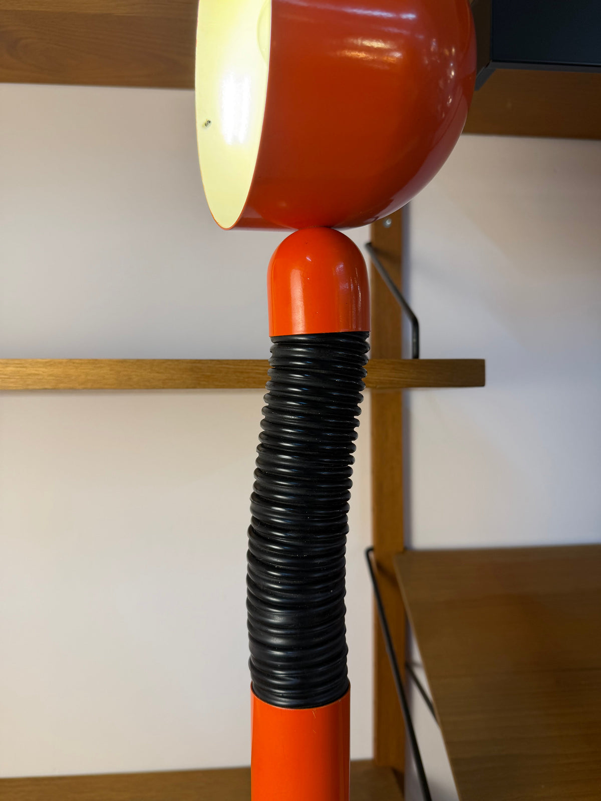 Klemmlampe Space Age Design aus Dänemark, orange-schwarz