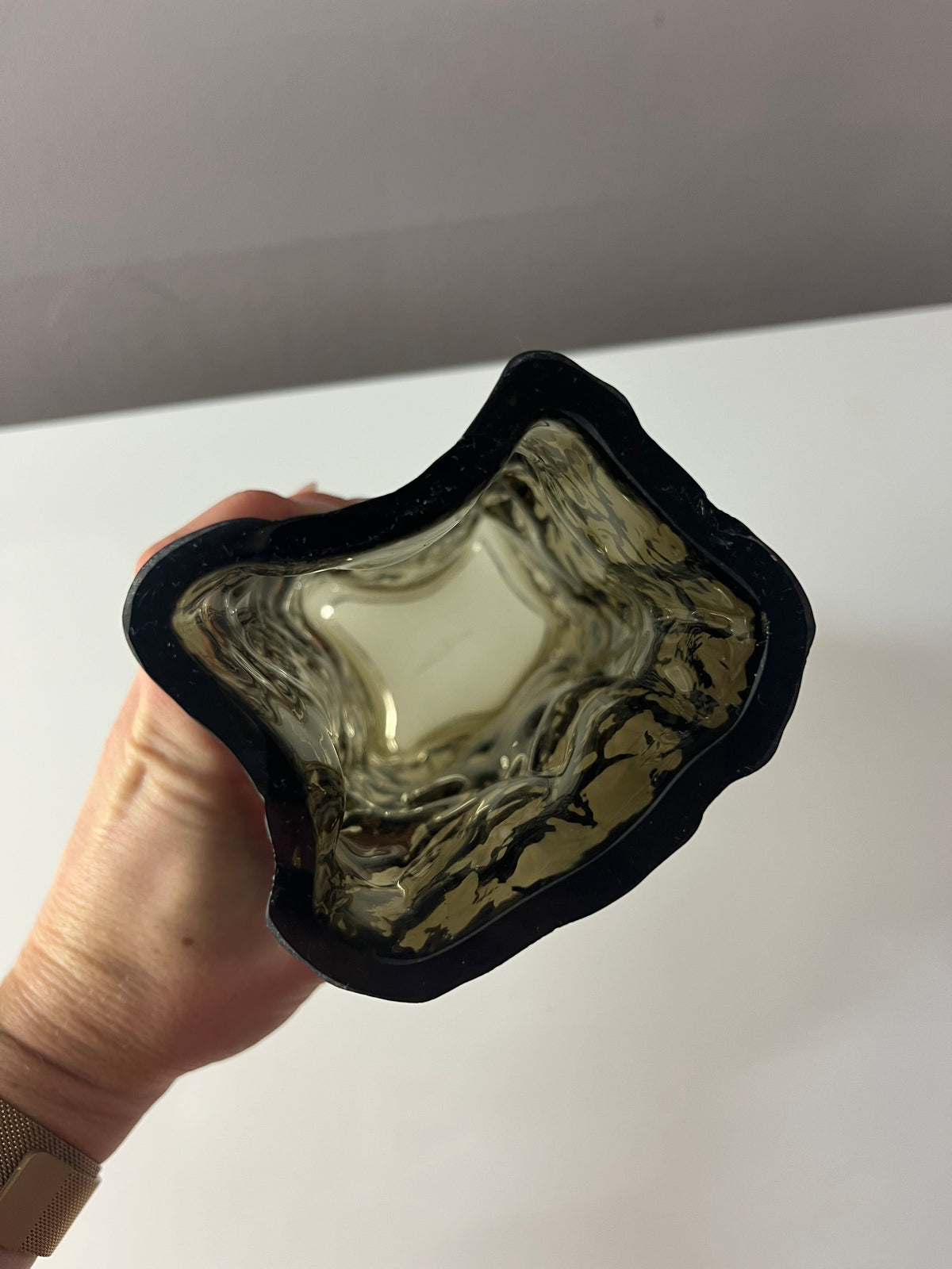 Vintage Vase Bark Vase von Margit Brandt für Margit Brandt Copenhagen grau Glas