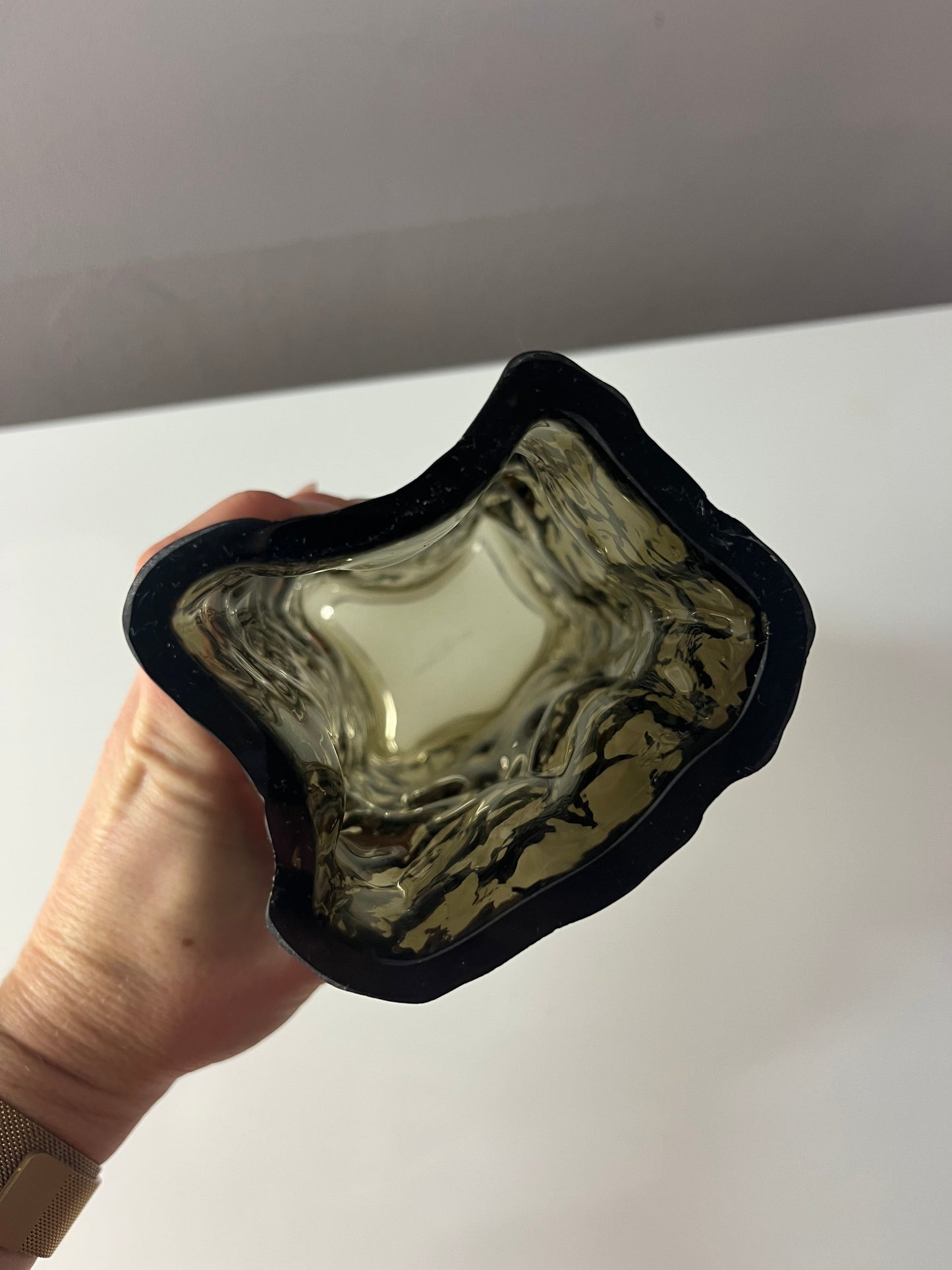 Vintage Vase Bark Vase von Margit Brandt für Margit Brandt Copenhagen grau Glas