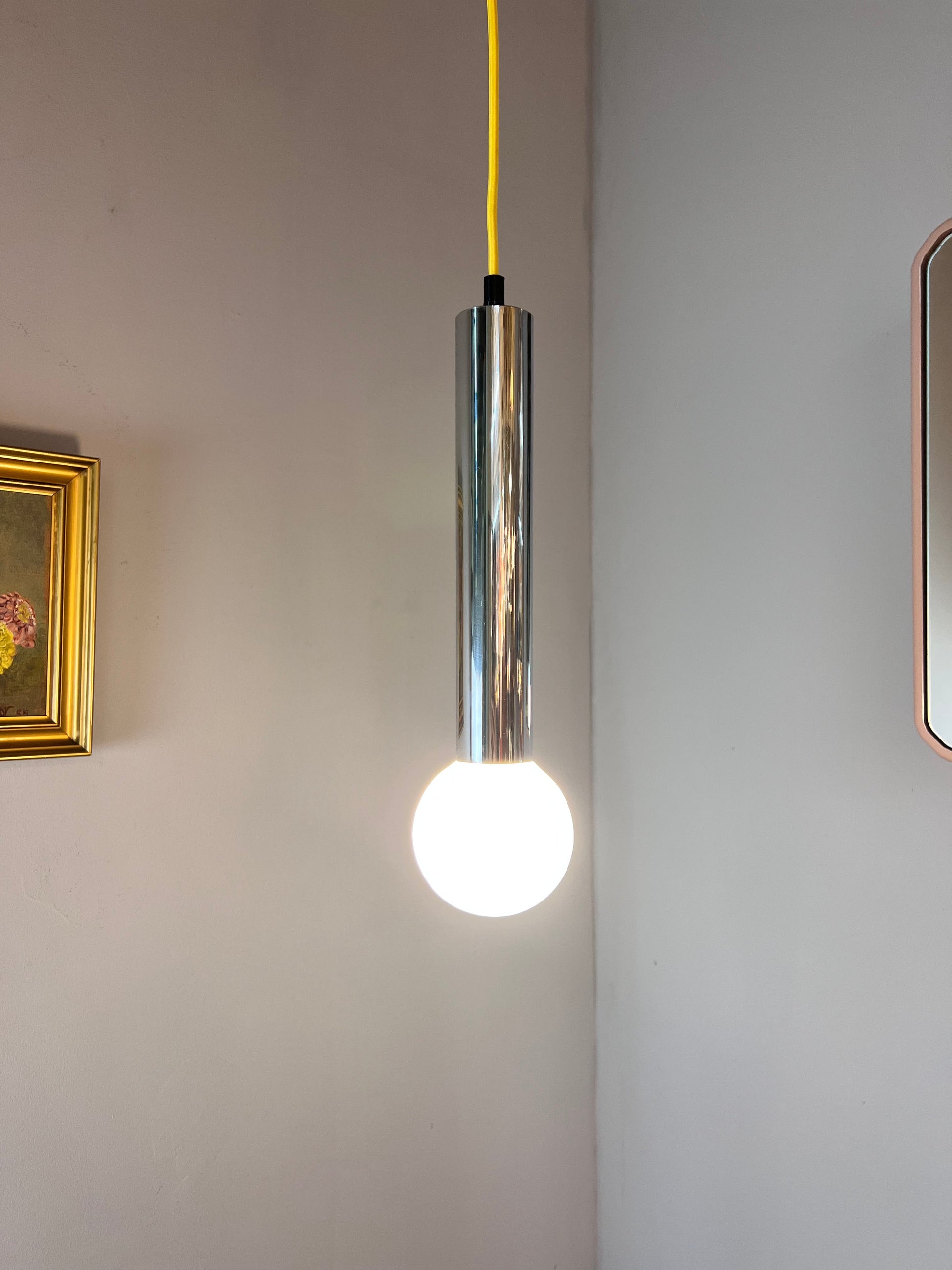 Hängelampe Chromstab mit LED von Glashütte Limburg