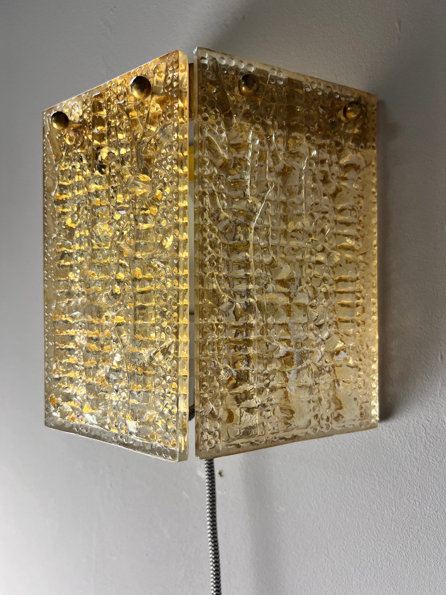 Vintage Wandlampe von Orrefors Schweden