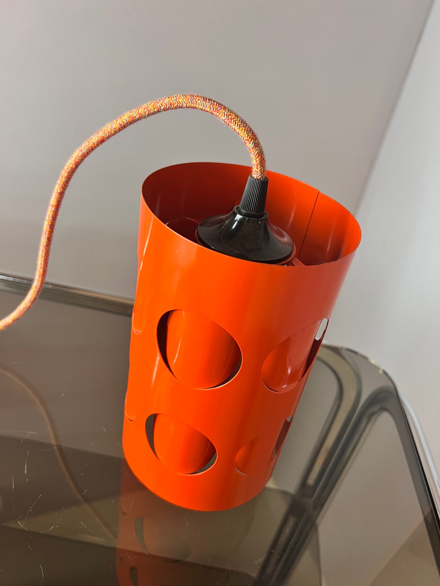 Vintage Hängelampe orange Metall von Raak Amsterdam