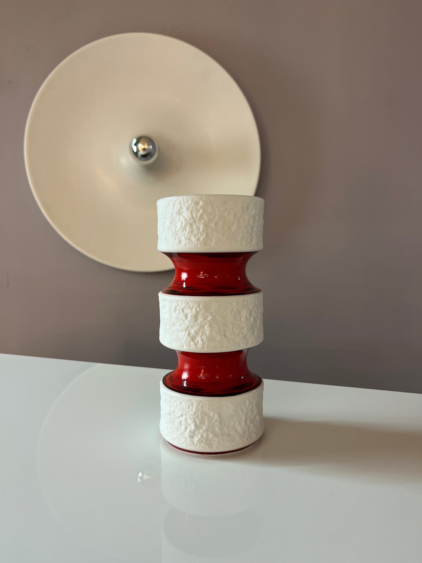 Vintage Vase 635/2 rot schwarz von Royal Porzellan Bavaria KPM