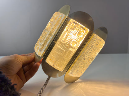 Vintage Wandlampe von Vitrika für Vitrika Gold Transparent