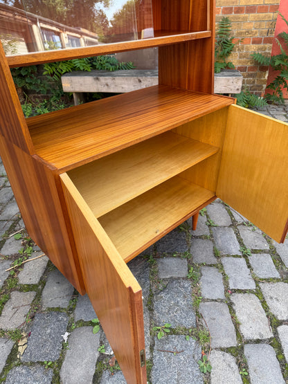 Vintage Aufsatzschrank mit Vitrine von VEB Möbelindustrie Halle