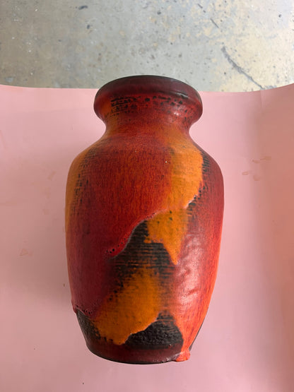 Vintage vase 7312-30 Fat Lava orange red from Carstens Keramik West Germany