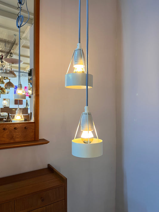 Vintage hanging lamp type 16800 by Louis Poulsen white set of 2