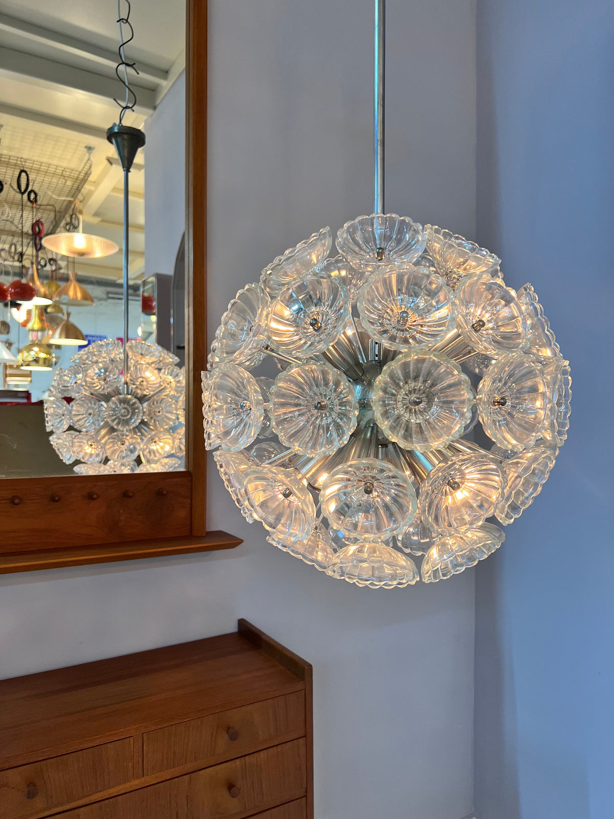 Vintage chandelier "Dandelion" GDR 60s