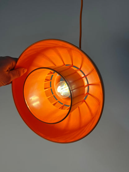 Vintage Hängelampe Minisol von K. Kewo für Nordisk Solar, Orange