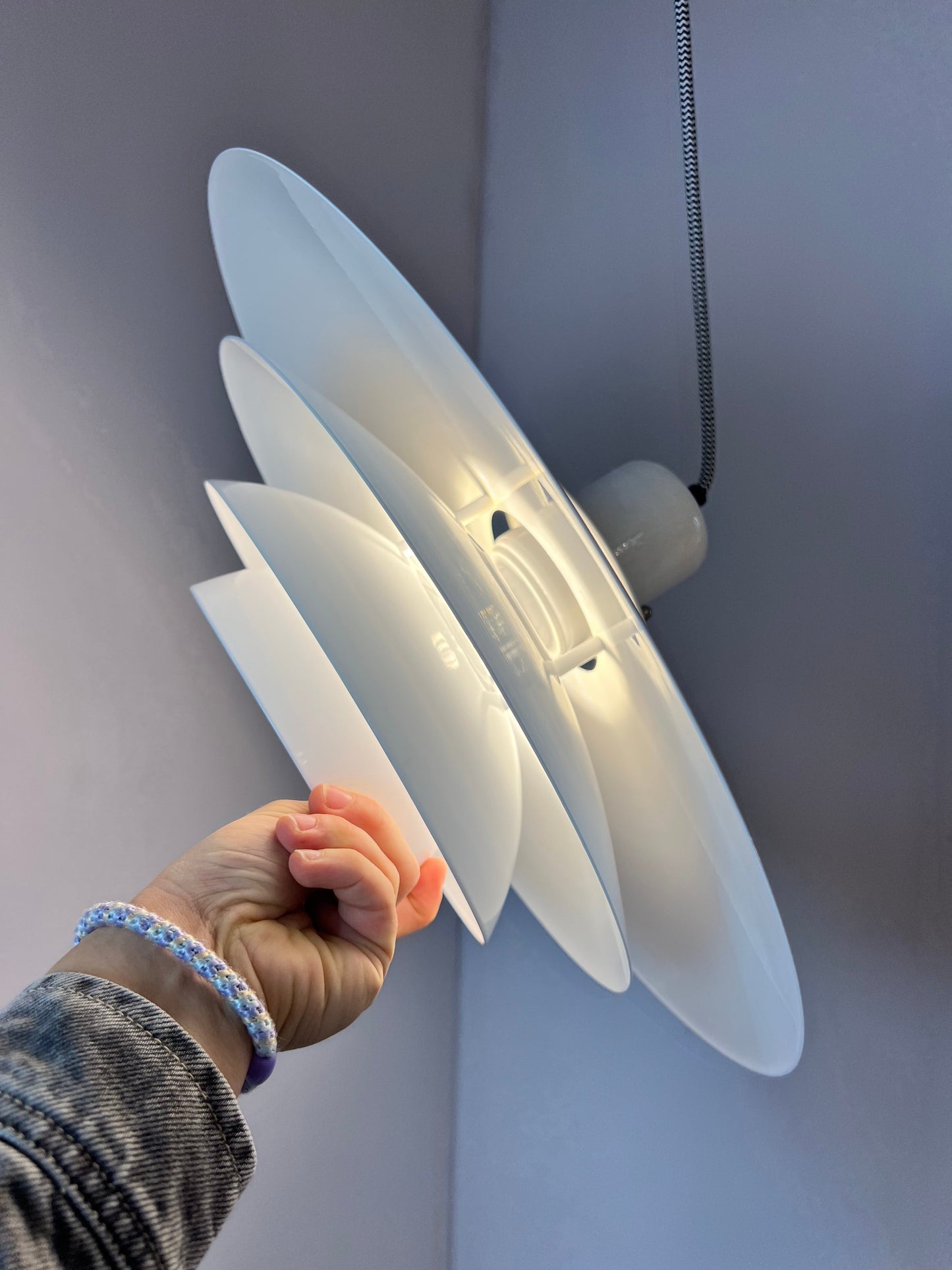 Lamellenlampe weiß Hochglanz