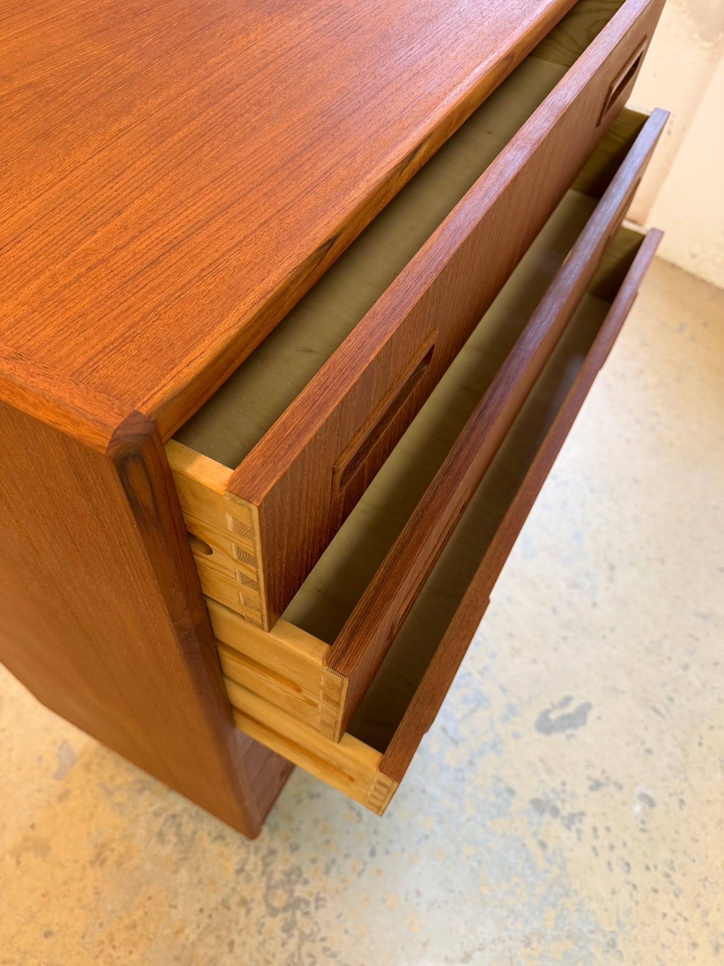 Vintage Kommode aus Teak, Dänemark, 7 Schubladen