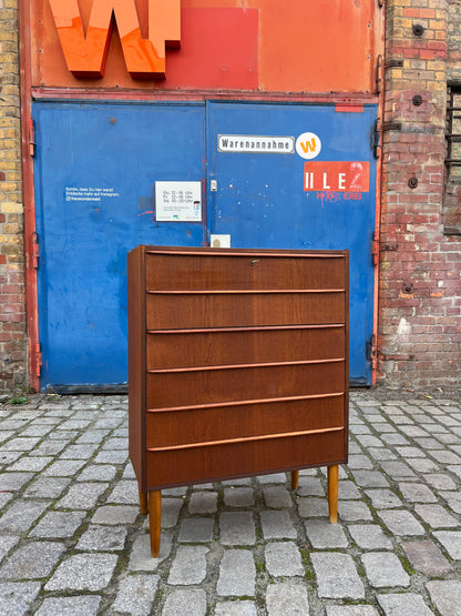 Vintage Kommode Teak mit Schloss aus Dänemark
