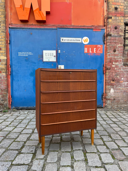 Vintage Kommode Teak mit Schloss aus Dänemark