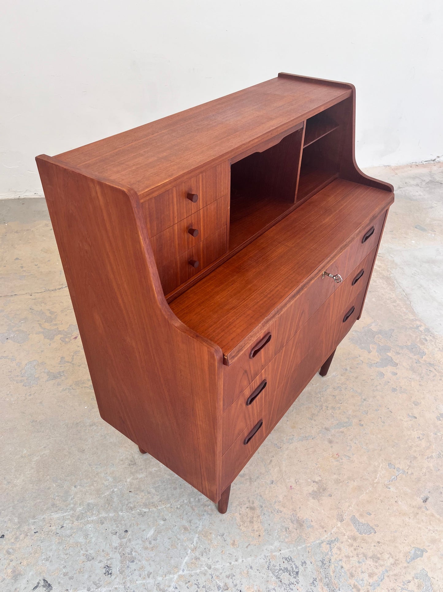 Vintage Sekretär Teak mit Spiegel aus Dänemark