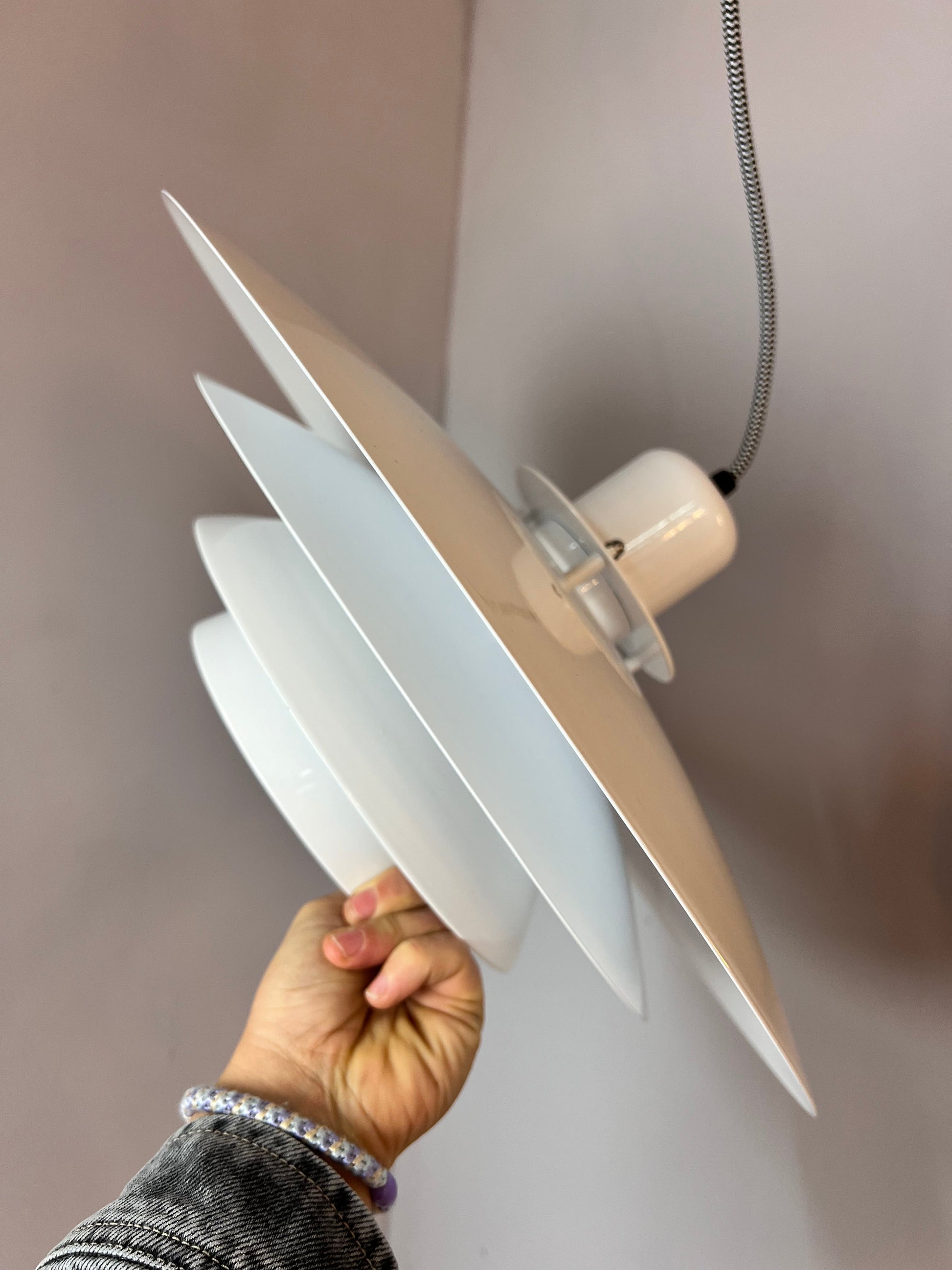 Lamellenlampe weiß Hochglanz