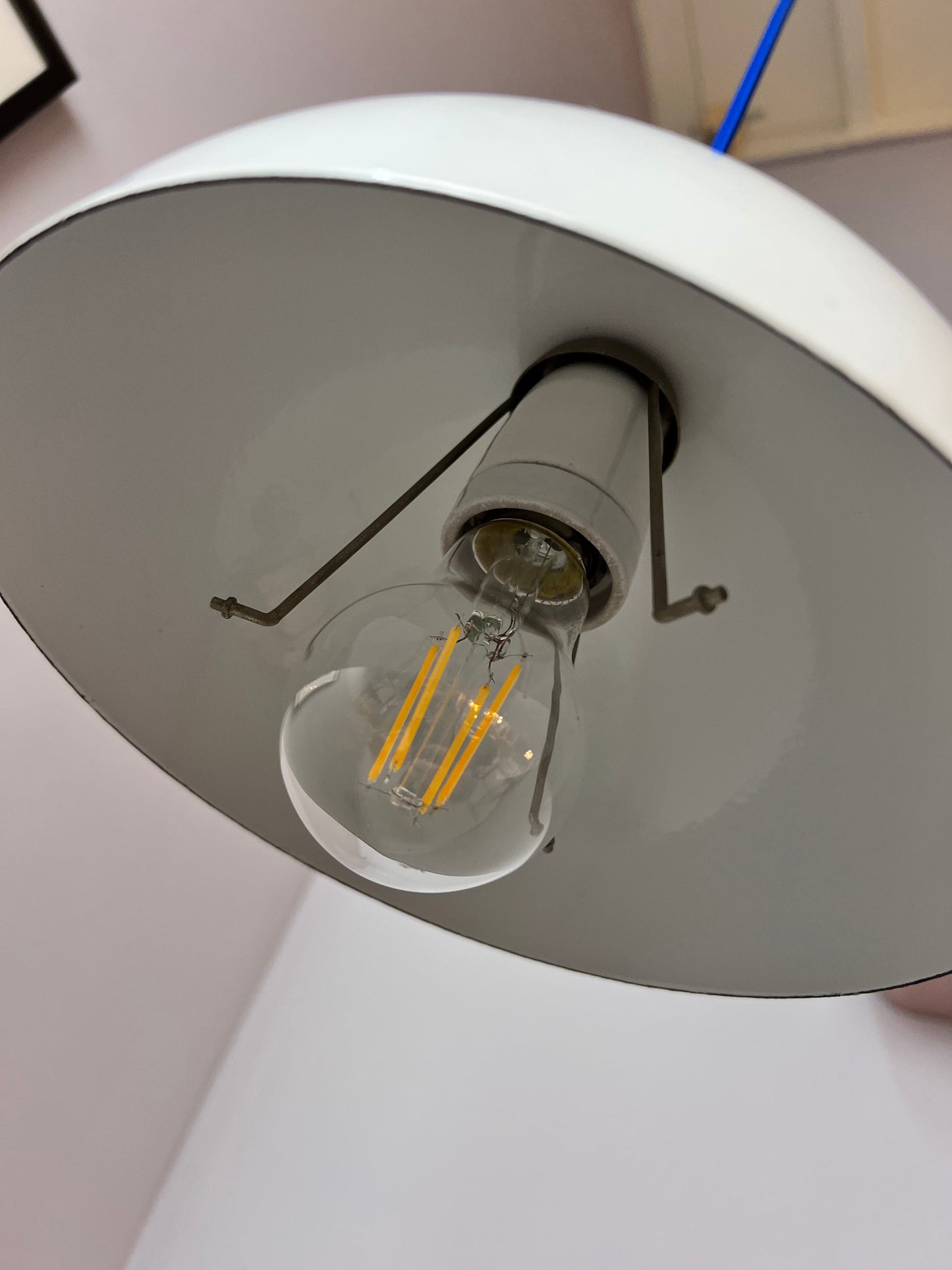 Vintage Hängelampe Flowerpot weiß von Verner Panton für Louis Poulsen