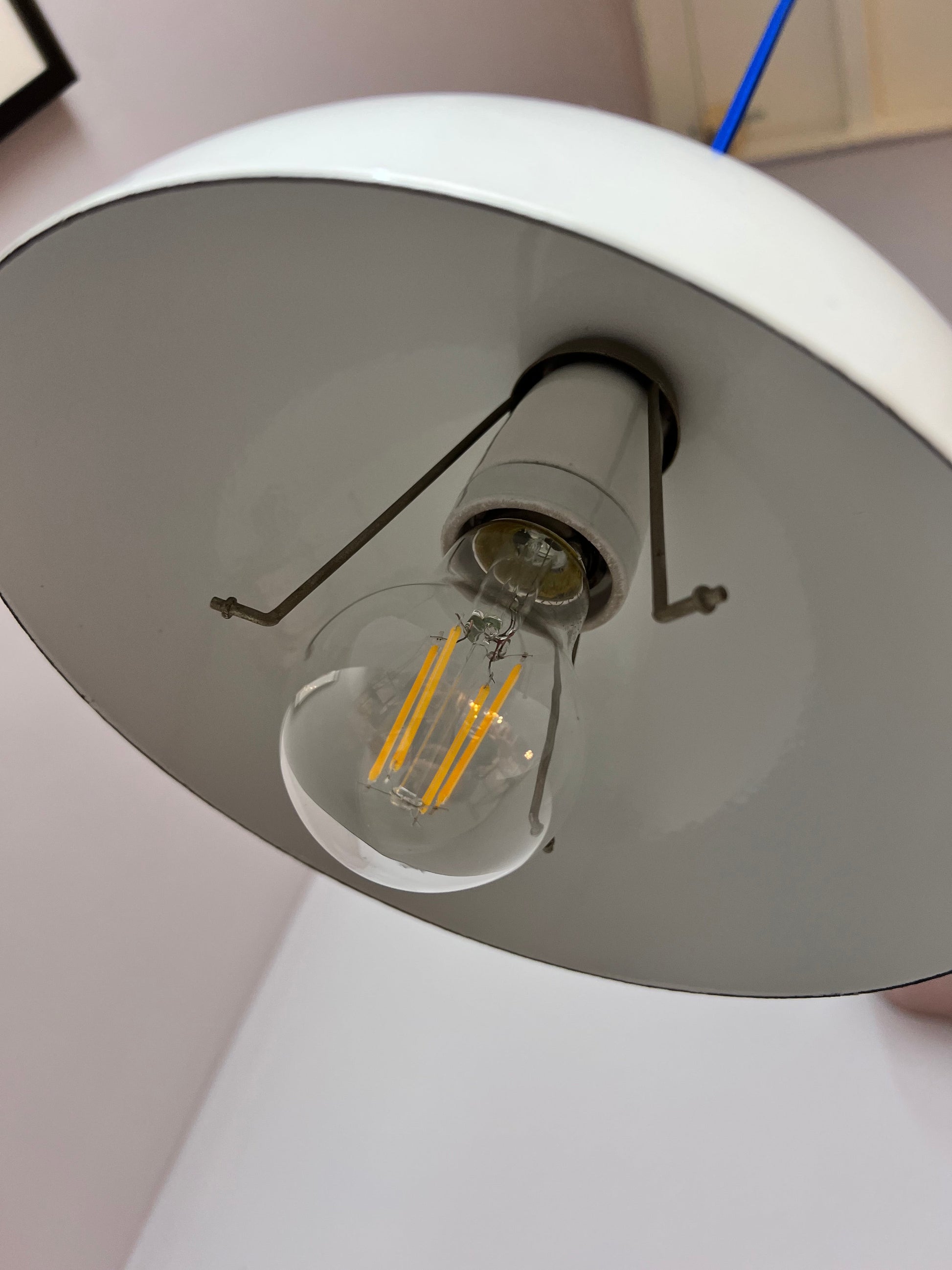 Vintage Hängelampe Flowerpot weiß von Verner Panton für Louis Poulsen