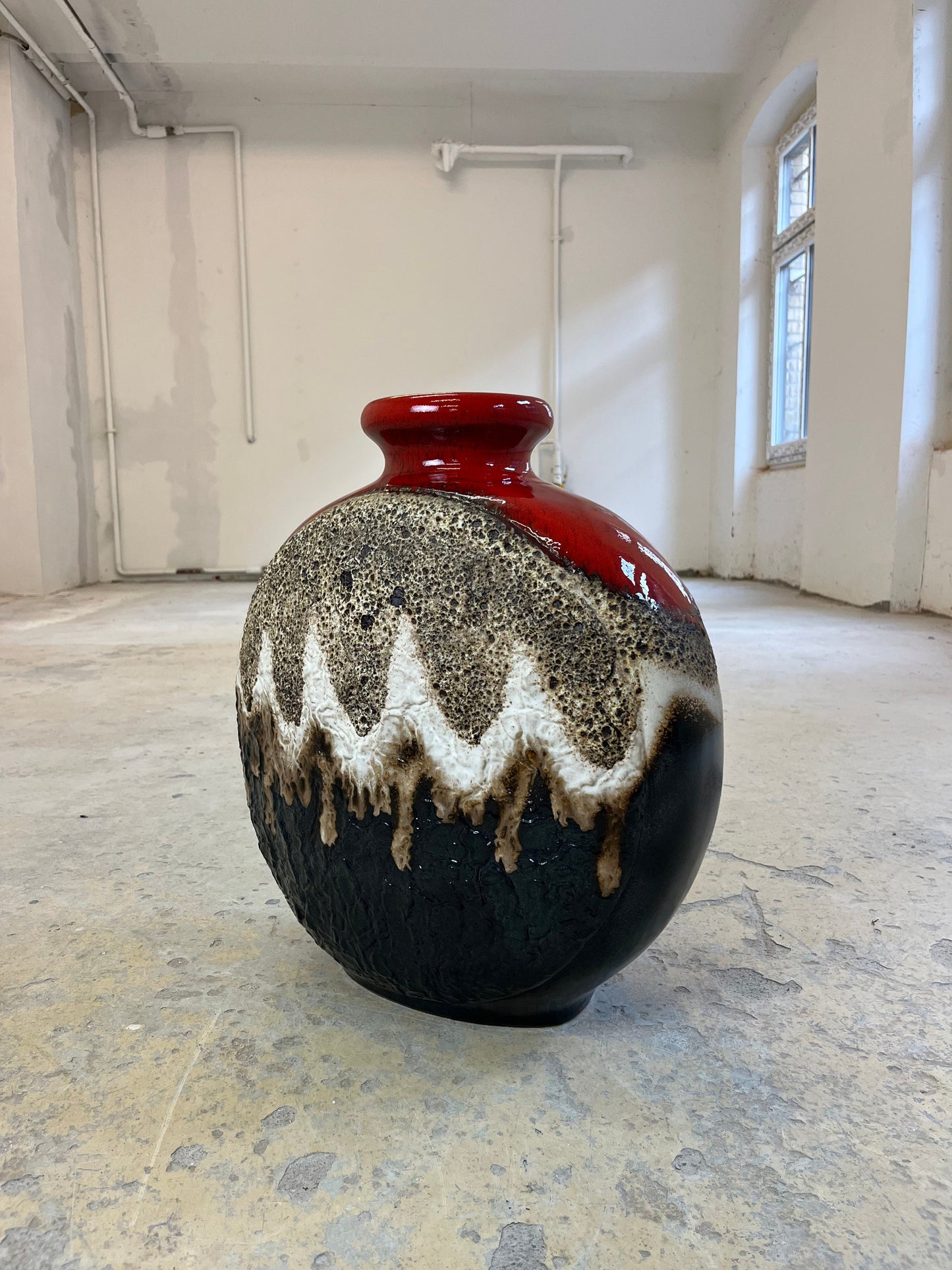 Vintage Bodenvase 102/50 von Dümler und Breiden rotbraun