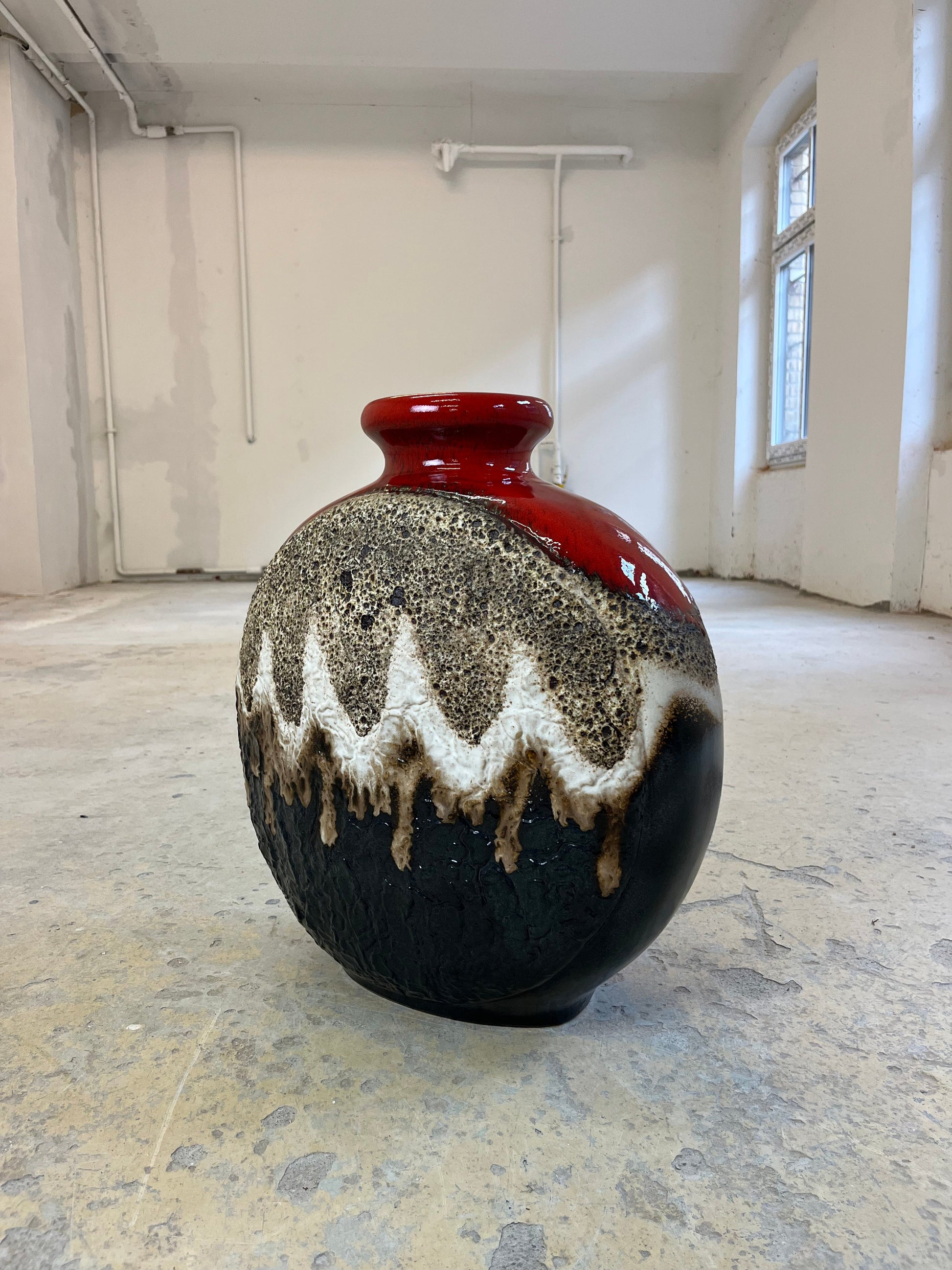 Vintage Bodenvase 102/50 von Dümler und Breiden rotbraun