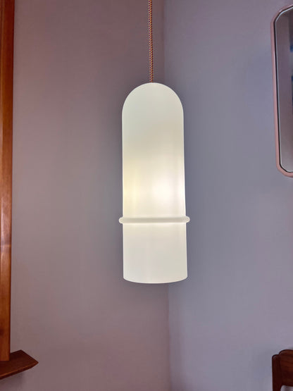 Vintage hanging lamp opal glass from Peill &amp; Putzler white