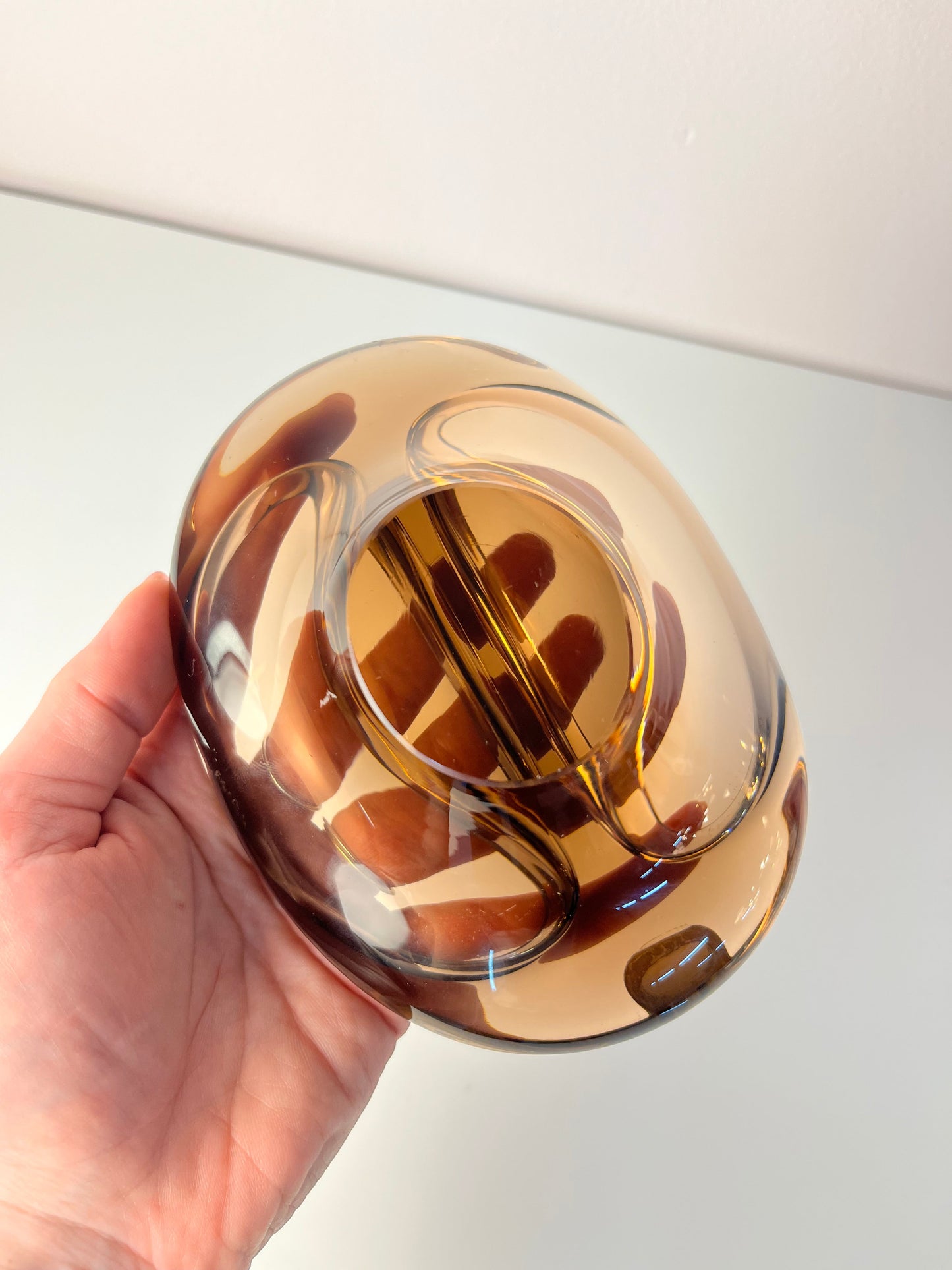 Vintage Aschenbecher aus grauem Glas von Miloslav Klinger für Železný Brod Sklo