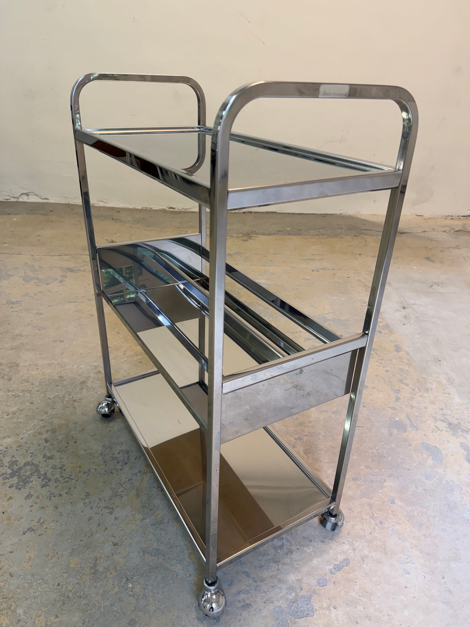Vintage Barwagen "Modello Brevettato" aus Chromstahl, Italien