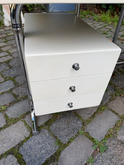Vintage Schreibtisch Fiberglas und Chrom von 2 INN