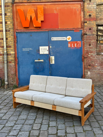 3-Sitzer Sofa beige grau Safari-Stil