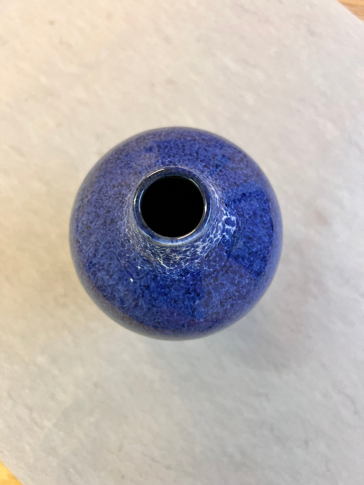Vase vintage en céramique bleue de VEB Töpferhof Römhild GDR