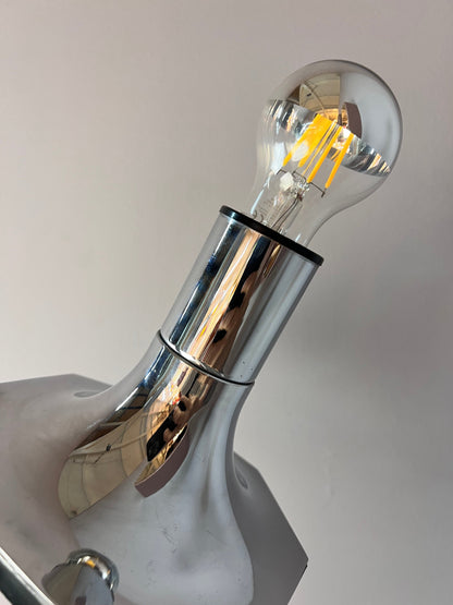 Vintage head mirror wall lamp by STAFF