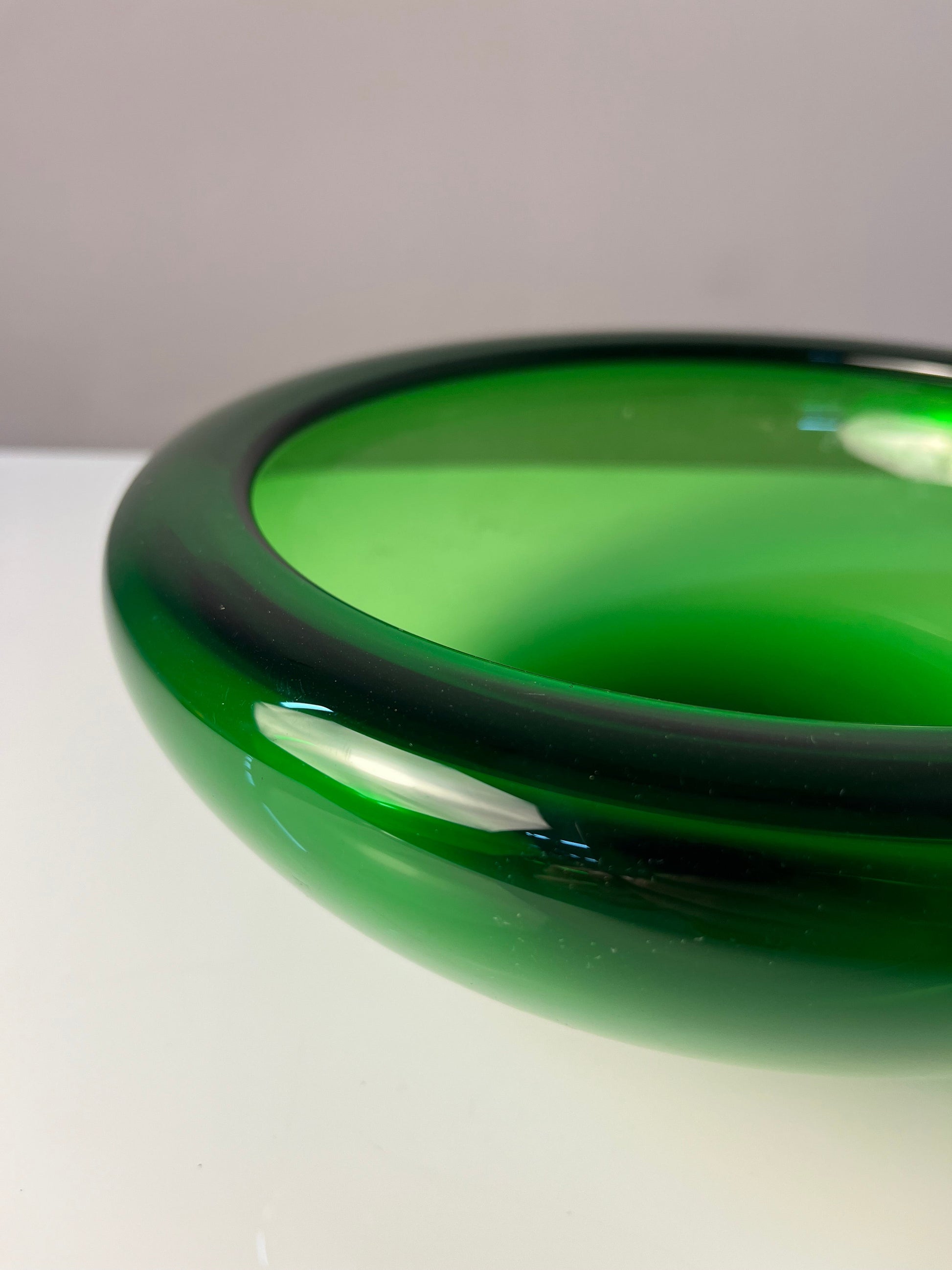 Vintage Glasschale 17792 von Per Lütken für Holmegaard grün Glas