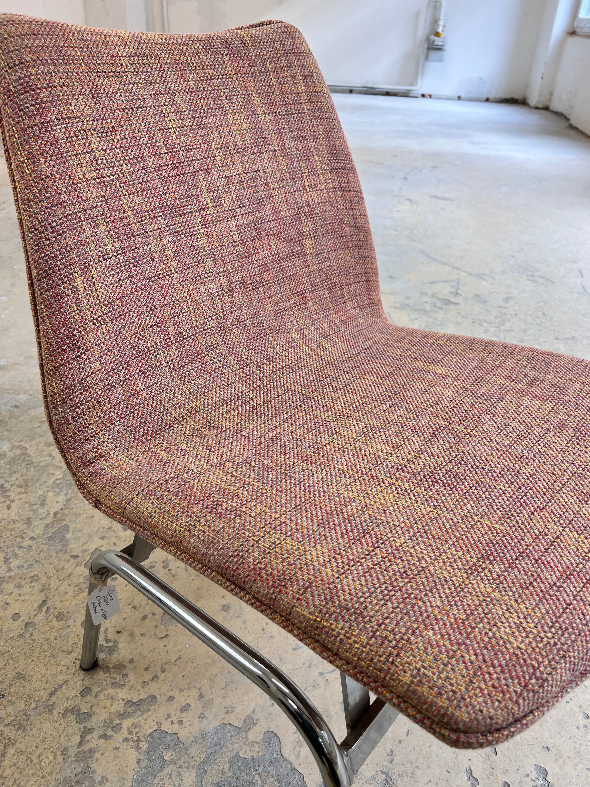 Vintage Sessel Lufthavnsstol von Anden Arkitekt für Duba Møbelindustri orange Chrom