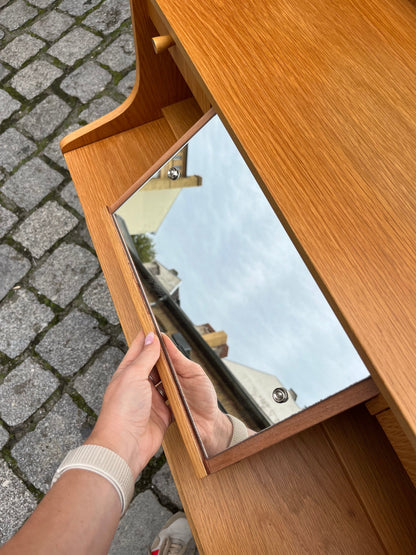 Secrétaire vintage avec miroir en chêne du Danemark