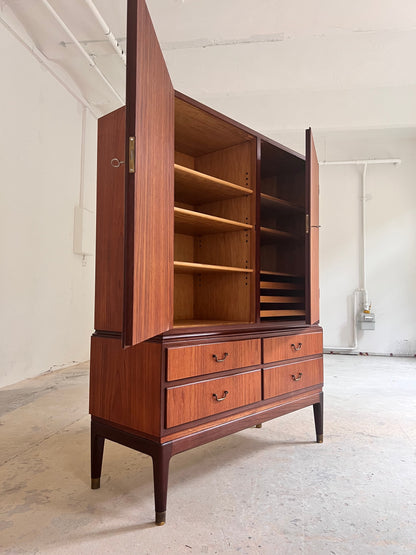Vintage Aktenschrank Teak mit Schloss aus Dänemark, 50er Jahre