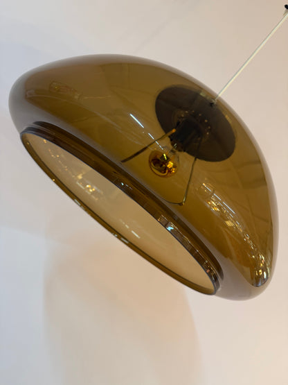 Vintage Hängelampe Space Age Braun-Transparent