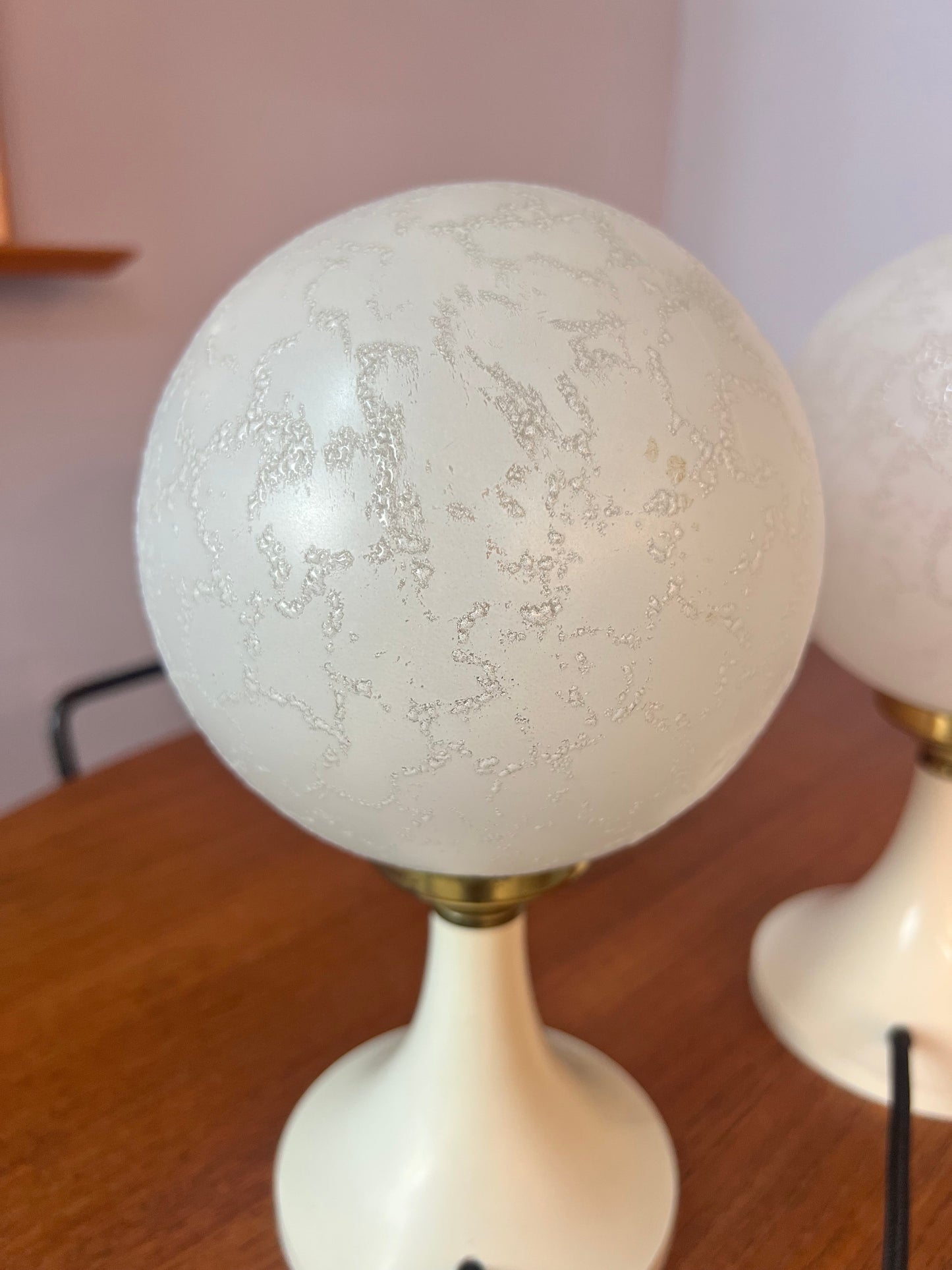 Lampe de chevet vintage avec base tulipe, lot de 2