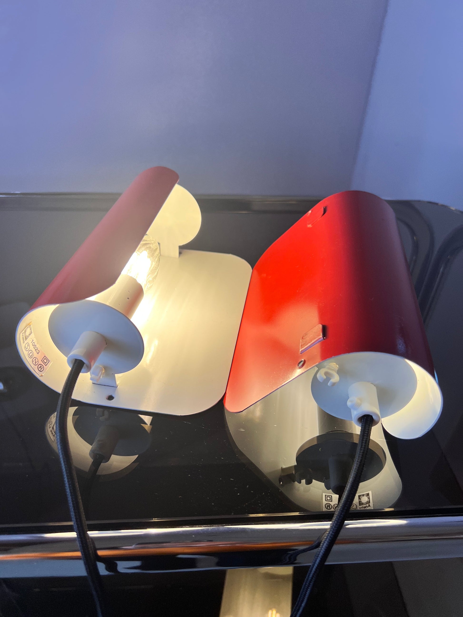 Vintage Wandlampe rot von Aneta Set von 2